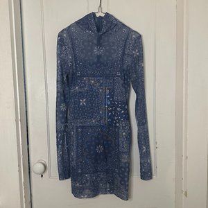 Criminal Damage High Neck Bandana Dress - M